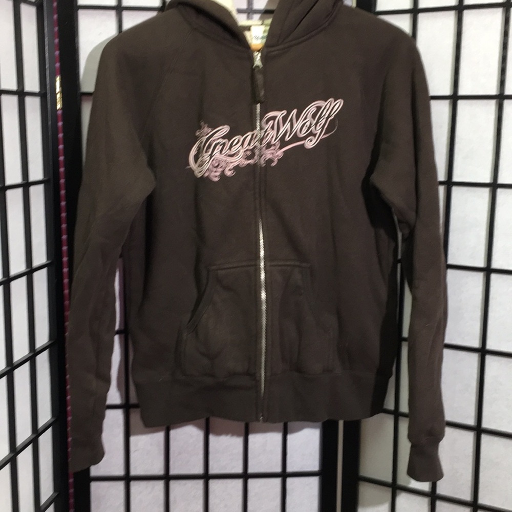 Yesterday’s Great Wolf Hooded Sweatshirt Zip Sz L